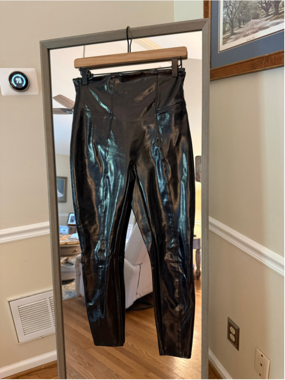 Women's Spanx Black Faux Leather Leggings Size M